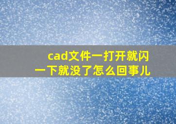 cad文件一打开就闪一下就没了怎么回事儿