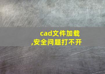 cad文件加载,安全问题打不开