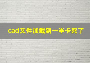 cad文件加载到一半卡死了