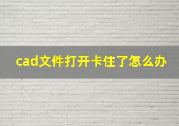 cad文件打开卡住了怎么办