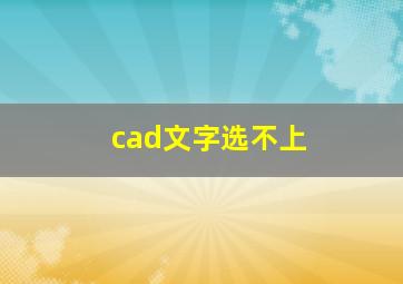 cad文字选不上