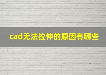 cad无法拉伸的原因有哪些