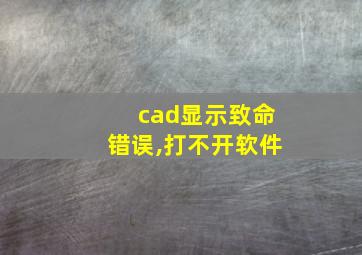 cad显示致命错误,打不开软件