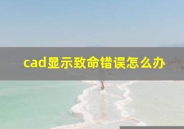 cad显示致命错误怎么办