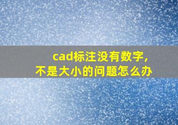 cad标注没有数字,不是大小的问题怎么办