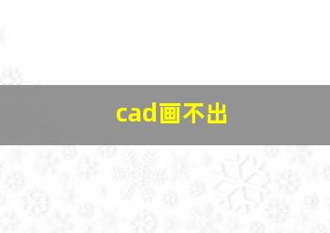 cad画不出