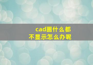 cad画什么都不显示怎么办呢