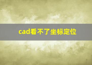 cad看不了坐标定位