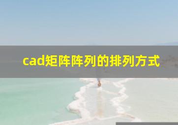 cad矩阵阵列的排列方式