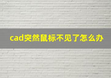 cad突然鼠标不见了怎么办