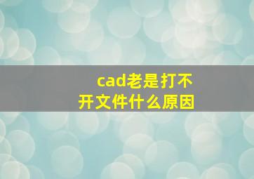 cad老是打不开文件什么原因