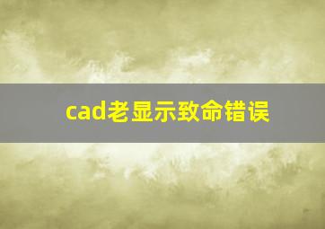 cad老显示致命错误