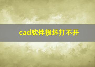 cad软件损坏打不开