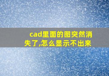 cad里面的图突然消失了,怎么显示不出来