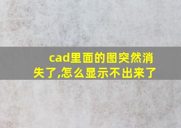 cad里面的图突然消失了,怎么显示不出来了