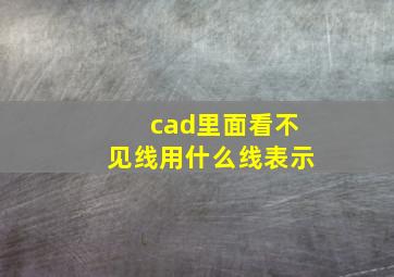 cad里面看不见线用什么线表示