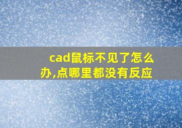 cad鼠标不见了怎么办,点哪里都没有反应