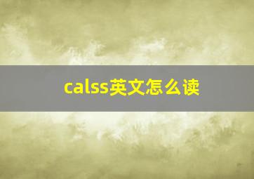 calss英文怎么读