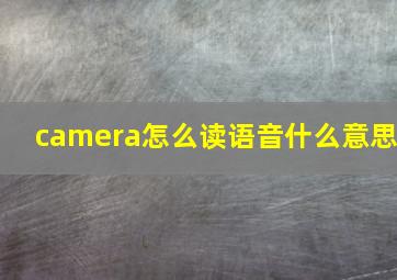 camera怎么读语音什么意思