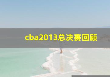 cba2013总决赛回顾