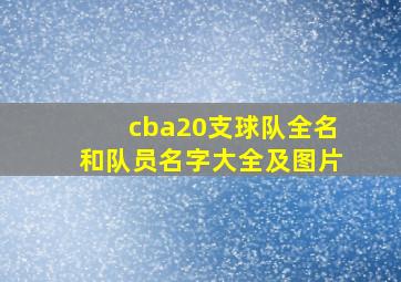 cba20支球队全名和队员名字大全及图片