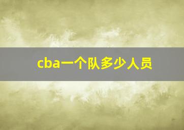 cba一个队多少人员