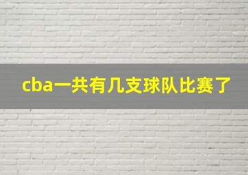 cba一共有几支球队比赛了