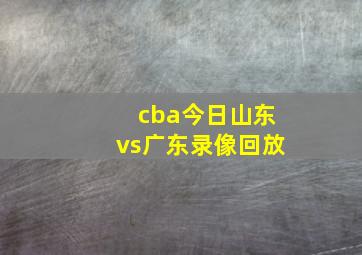 cba今日山东vs广东录像回放