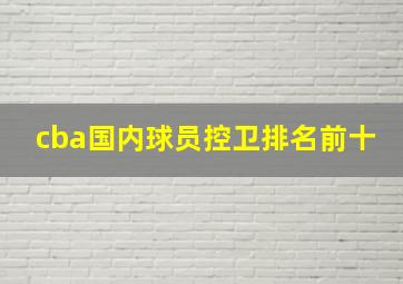 cba国内球员控卫排名前十