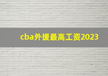 cba外援最高工资2023