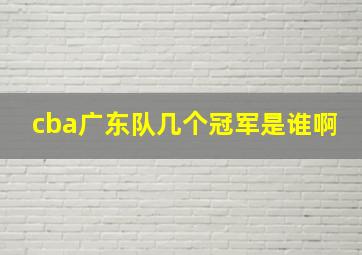 cba广东队几个冠军是谁啊