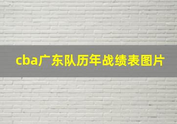 cba广东队历年战绩表图片