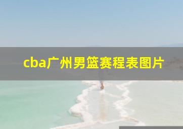 cba广州男篮赛程表图片