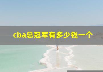 cba总冠军有多少钱一个