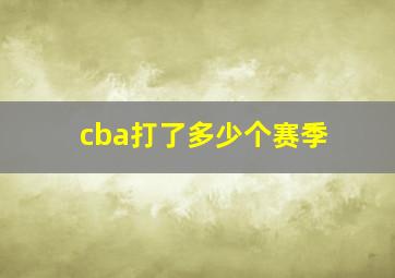 cba打了多少个赛季