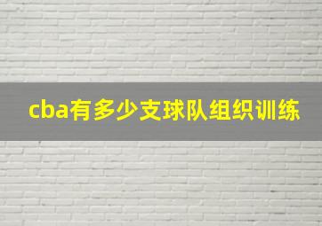 cba有多少支球队组织训练