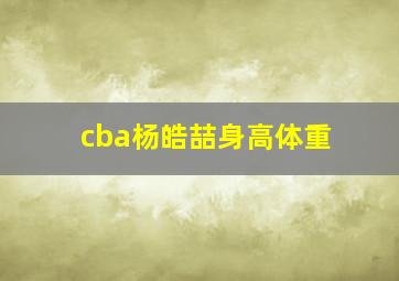 cba杨皓喆身高体重