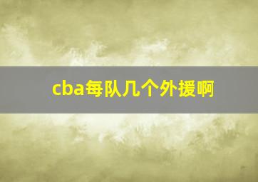 cba每队几个外援啊