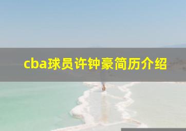 cba球员许钟豪简历介绍