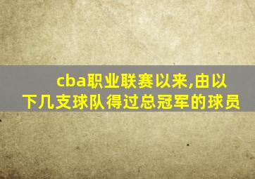 cba职业联赛以来,由以下几支球队得过总冠军的球员