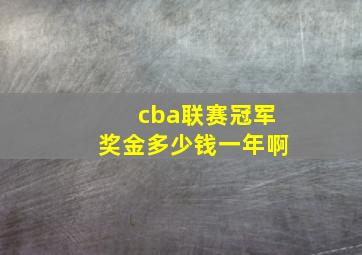 cba联赛冠军奖金多少钱一年啊