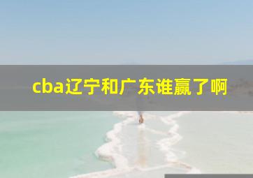 cba辽宁和广东谁赢了啊