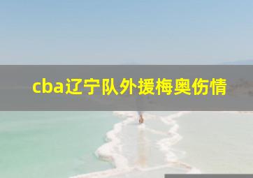 cba辽宁队外援梅奥伤情