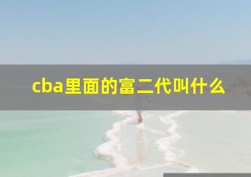 cba里面的富二代叫什么