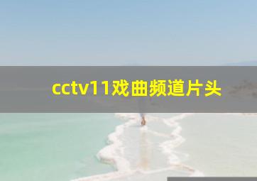 cctv11戏曲频道片头