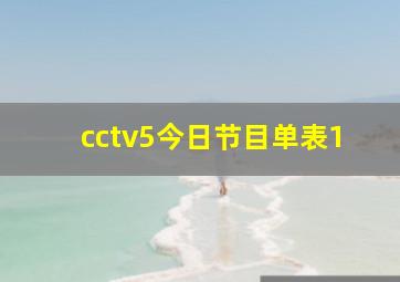 cctv5今日节目单表1