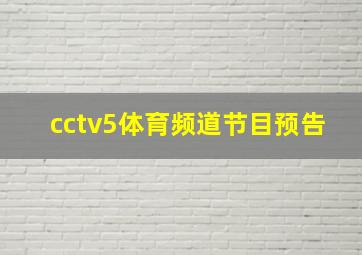 cctv5体育频道节目预告