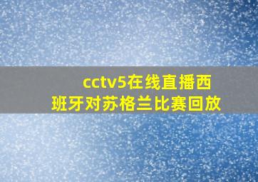 cctv5在线直播西班牙对苏格兰比赛回放