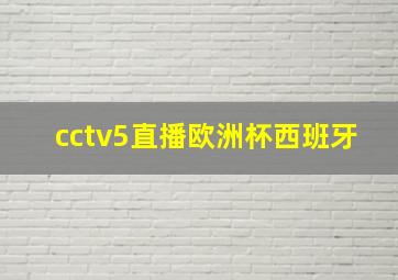 cctv5直播欧洲杯西班牙