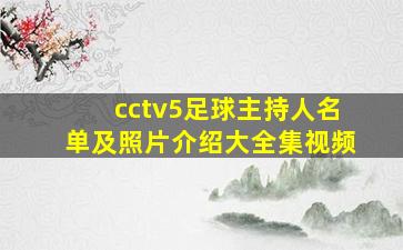 cctv5足球主持人名单及照片介绍大全集视频